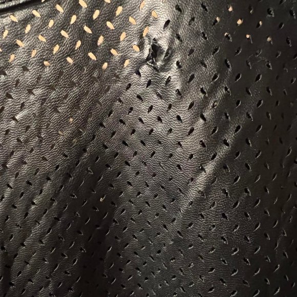 Black Pleather Faux Leather Top Sz S - Picture 7 of 7